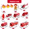 15 Pieces Fire Truck Cake Topper Fireman Cupcake Firetruck Birthday Decorations for Fireman Fire Trucks Birthday Party Cake Decoration Supplies